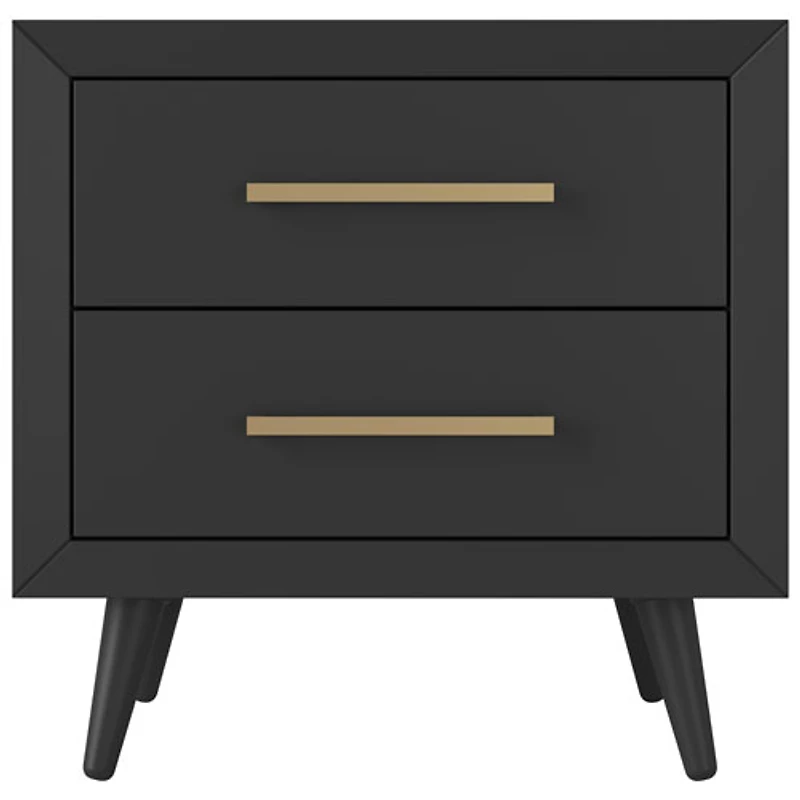 Table de chevet contemporaine à 2 tiroirs pour enfants Cranbrook - Ébène