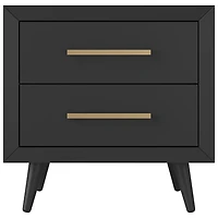 Table de chevet contemporaine à 2 tiroirs pour enfants Cranbrook - Ébène