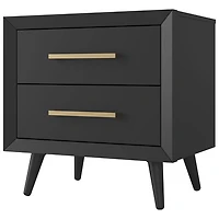Table de chevet contemporaine à 2 tiroirs pour enfants Cranbrook - Ébène