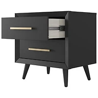 Table de chevet contemporaine à 2 tiroirs pour enfants Cranbrook - Ébène