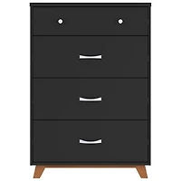 Commode contemporaine à 4 tiroirs pour enfants Soho - Ébène