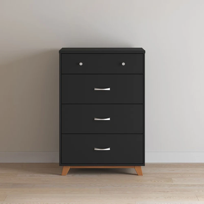 Commode contemporaine à 4 tiroirs pour enfants Soho - Ébène
