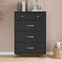 Commode contemporaine à 4 tiroirs pour enfants Soho - Ébène