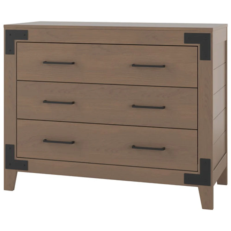 Commode champêtre rustique à 3 tiroirs pour enfants Lucas - Bruyère poussiéreuse