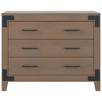 Commode champêtre rustique à 3 tiroirs pour enfants Lucas - Bruyère poussiéreuse
