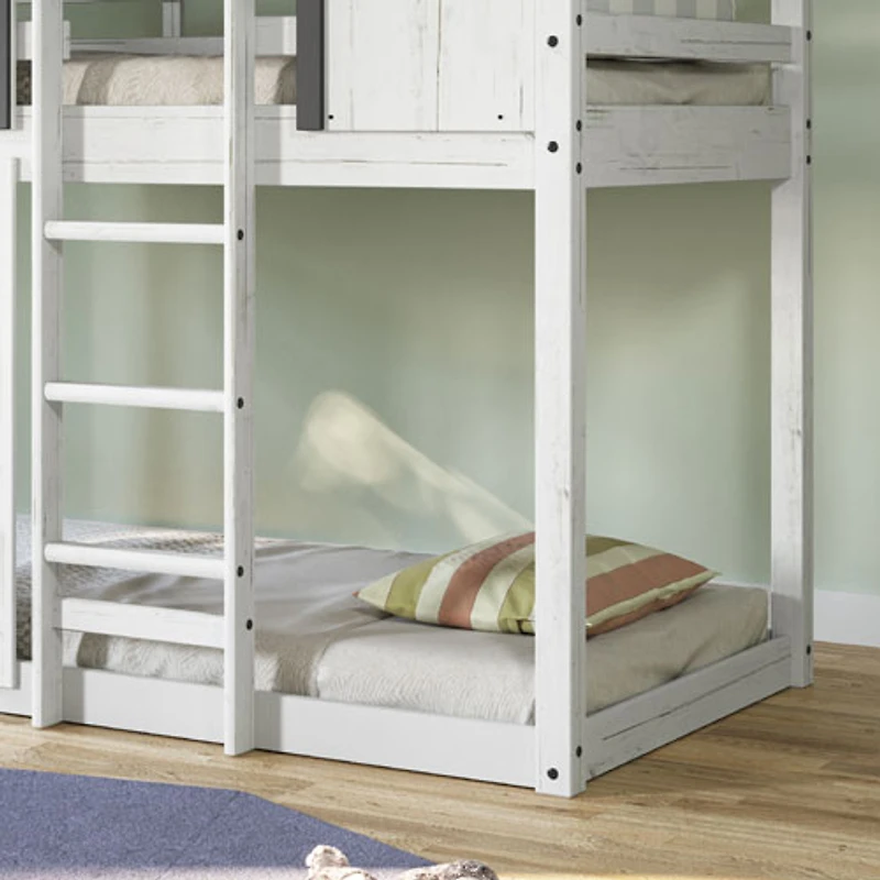 Farmhouse Modern Kids Bunk Bed - White/ Black