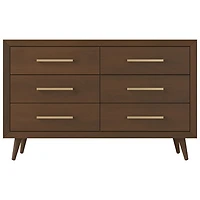 Commodes contemporaines à 6 tiroirs pour enfants Cranbrook - Marron grillé