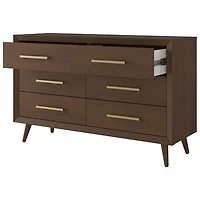 Commodes contemporaines à 6 tiroirs pour enfants Cranbrook - Marron grillé