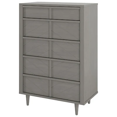 Commode moderne à 5 tiroirs pour enfants Surrey Hill - Gris lunaire