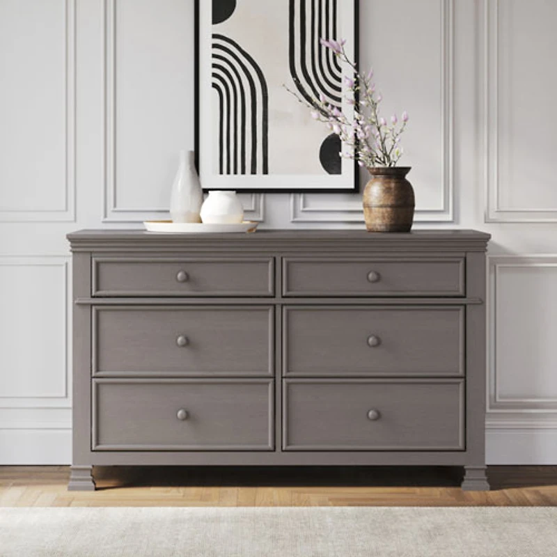 Commode traditionnelle à 6 tiroirs pour enfants Westgate - Gris Chelsea