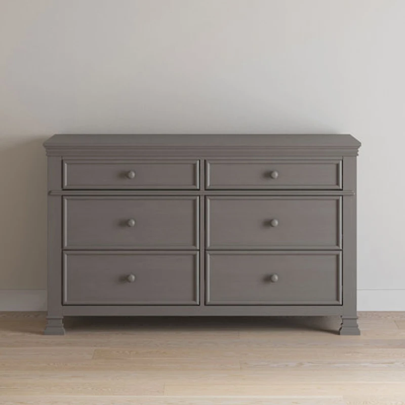 Commode traditionnelle à 6 tiroirs pour enfants Westgate - Gris Chelsea