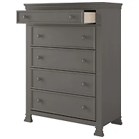 Commode traditionnelle à 5 tiroirs pour enfants Westgate - Gris Chelsea