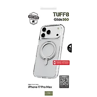 Étui rigide ajusté Glide 360 de TUFF8 avec MagSafe pour iPhone 17 Pro Max - Transparent