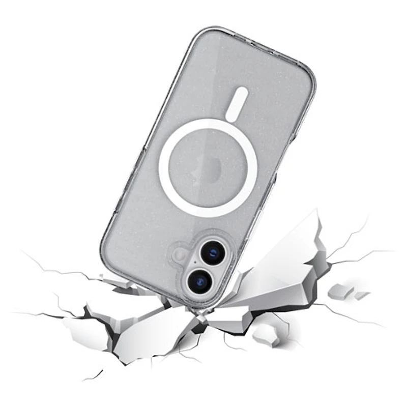 TUFF8 Glitz Fitted Hard Shell Case with MagSafe for iPhone 17 - Glitter/Clear