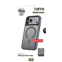 TUFF8 GlideGuard Fitted Soft Shell Case with MagSafe for iPhone 17 Pro Max - Smoke Black