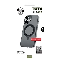 TUFF8 Glide 360 Fitted Hard Shell Case with MagSafe for iPhone 17 - Smoke Black