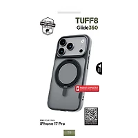 TUFF8 Glide 360 Fitted Hard Shell Case with MagSafe for iPhone 17 Pro - Smoke Black
