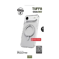 Étui rigide ajusté Glide 360 de TUFF8 avec MagSafe pour iPhone Air - Transparent