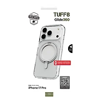 Étui rigide ajusté Glide 360 de TUFF8 avec MagSafe pour iPhone 17 Pro - Transparent