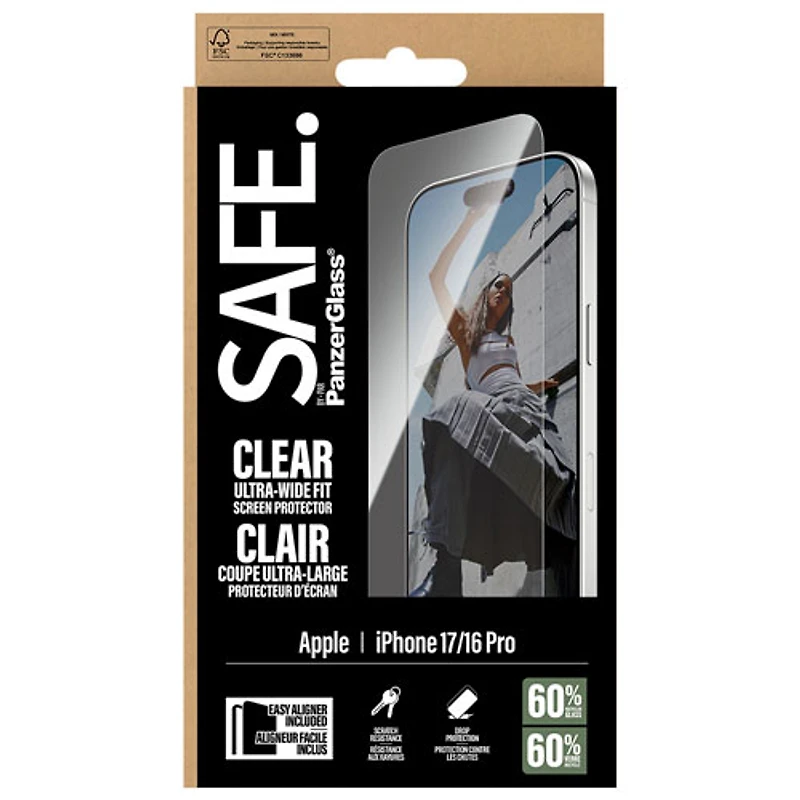 Protecteur d'écran en verre ultralarge SAFE de PanzerGlass pour iPhone 17