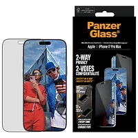 PanzerGlass 2-Way Privacy Glass Screen Protector for iPhone 17 Pro Max