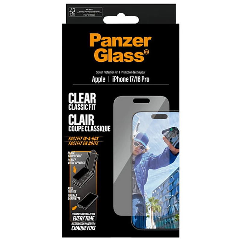 Protecteur d'écran en verre transparent à ajustement classique de PanzerGlass pour iPhone 17