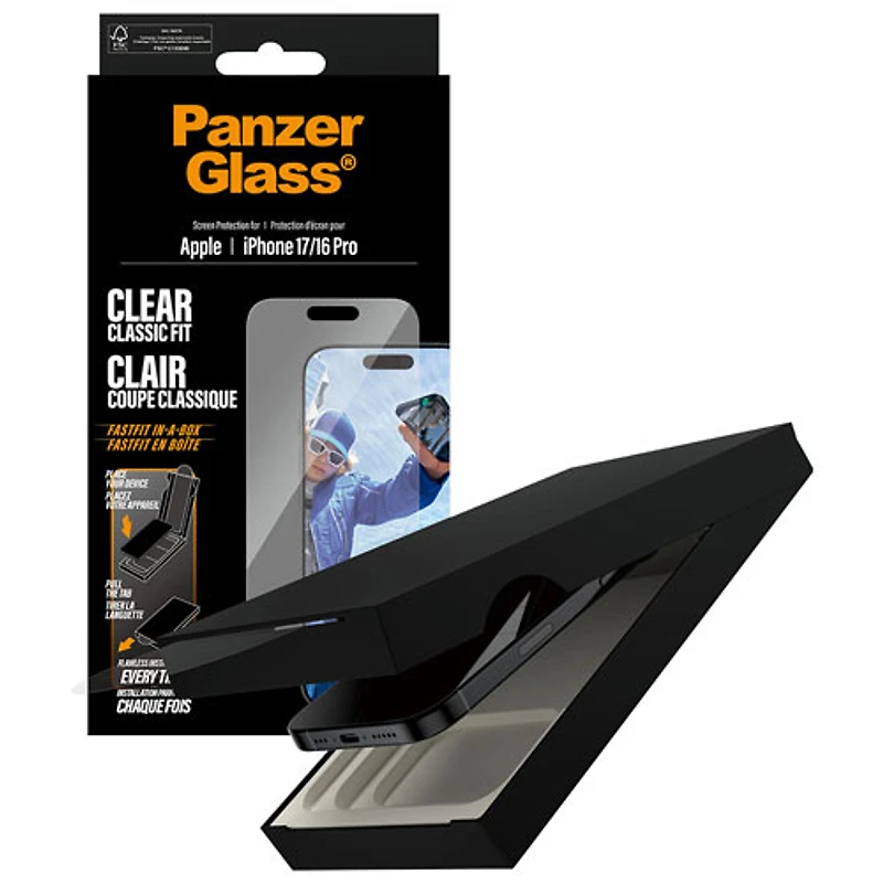 Protecteur d'écran en verre transparent à ajustement classique de PanzerGlass pour iPhone 17