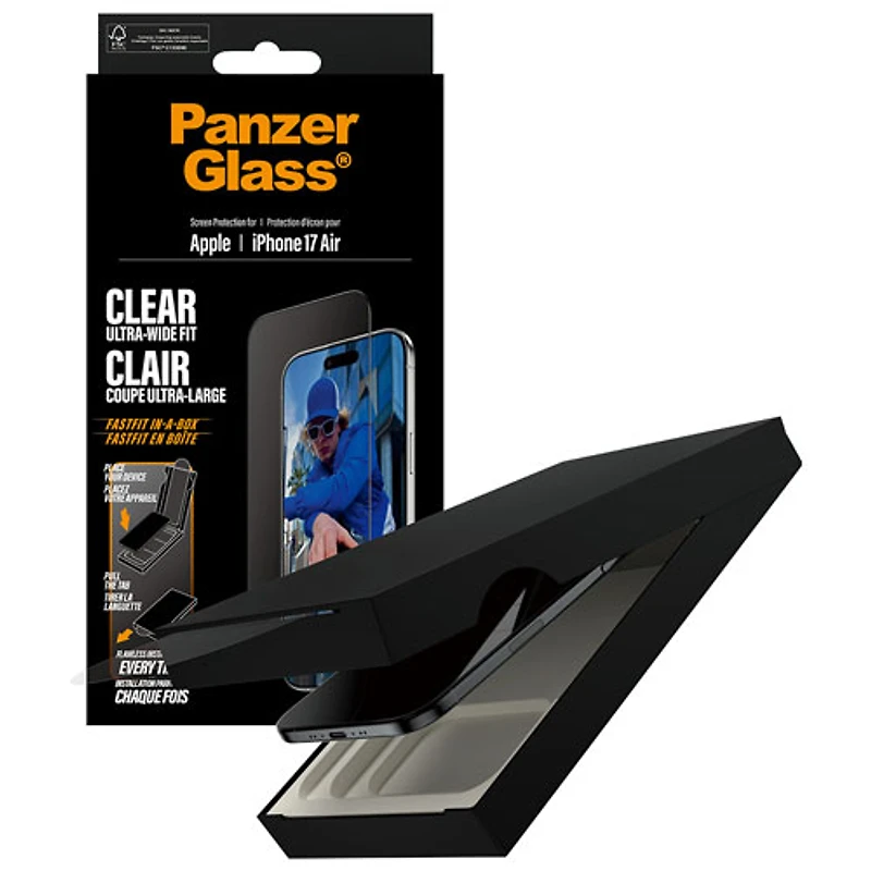 Protecteur d'écran en verre ultralarge de PanzerGlass pour iPhone Air