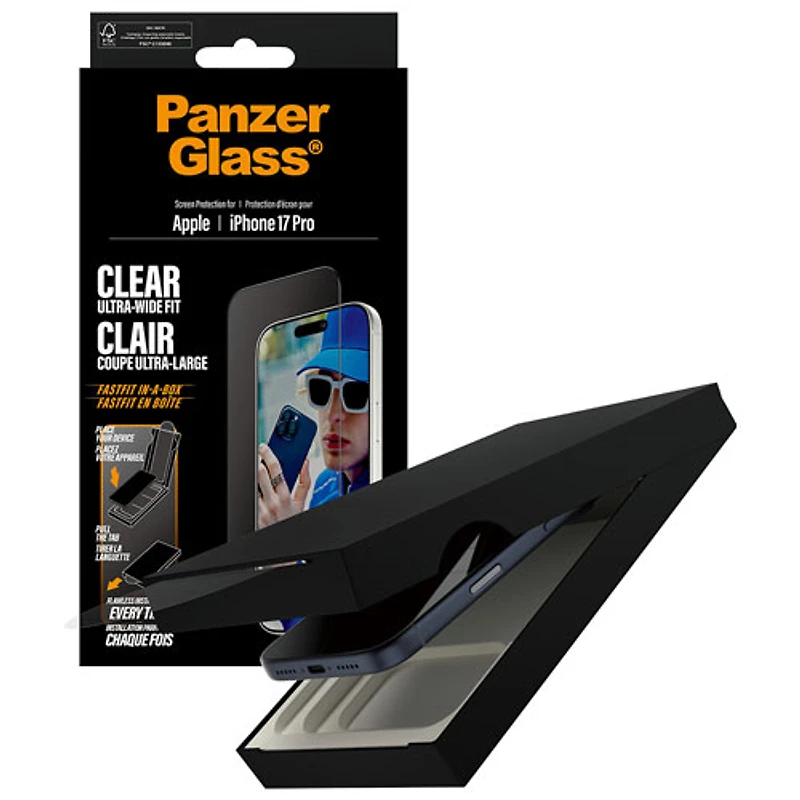 PanzerGlass Ultra-Wide Fit Glass Screen Protector for iPhone 17 Pro