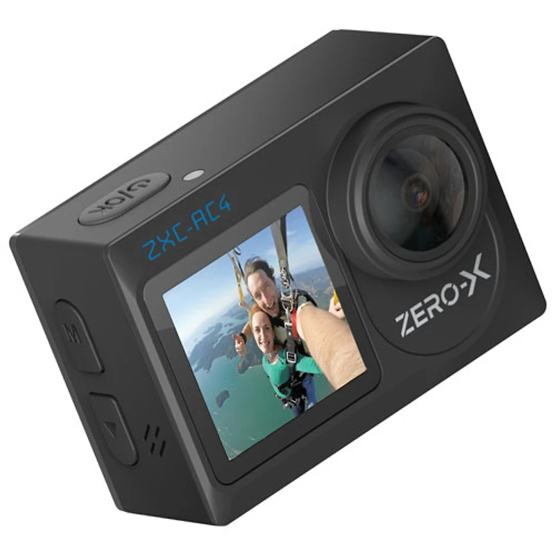 Zero-X Waterproof 4K UHD Sports & Helmet Camera with Dual Display