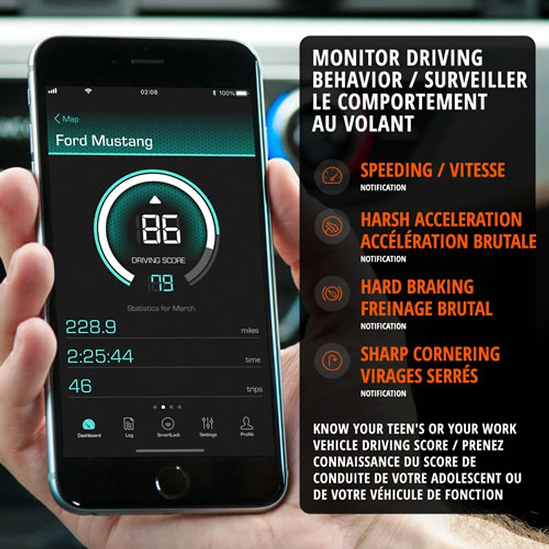 Système d'alerte de localisation de véhicule avec fil 4G de CarLock