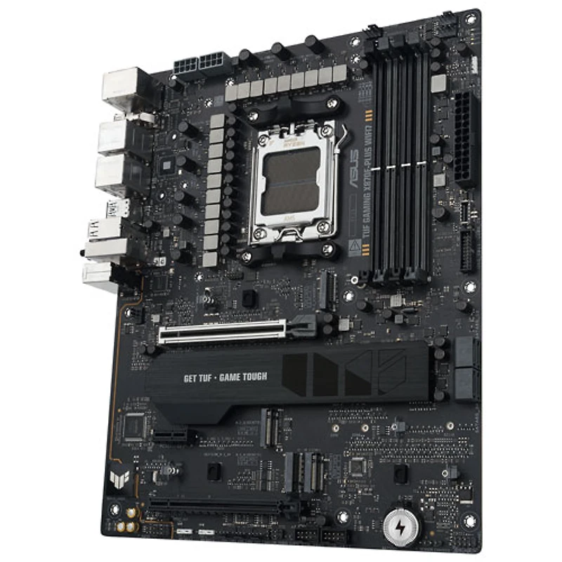 Carte mère DDR5 AM5 Wi-Fi 7 TUF GAMING X870E-PLUS d'ASUS pour processeurs Ryzen 9000 d'AMD