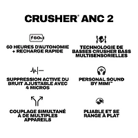 Casque d'écoute Bluetooth à suppression du bruit Crusher ANC 2 de Skullcandy - Bleu
