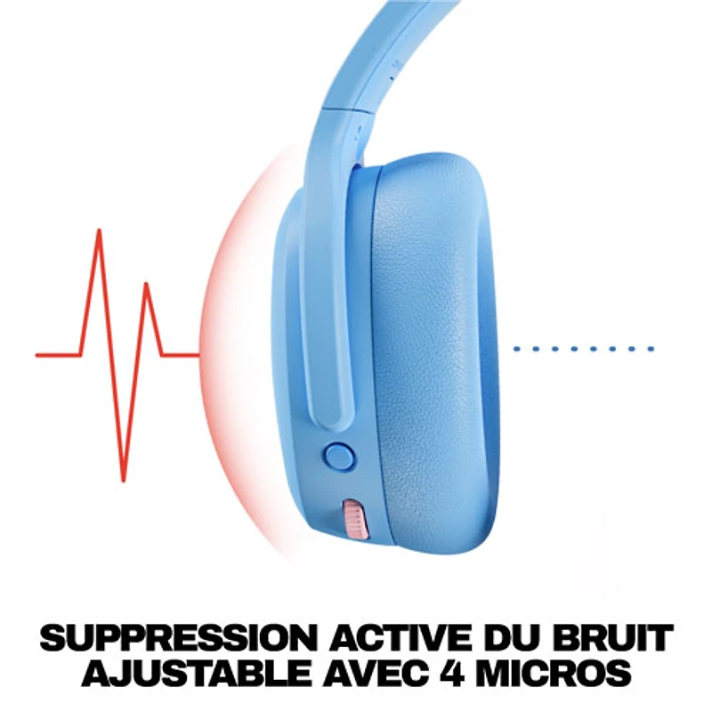Casque d'écoute Bluetooth à suppression du bruit Crusher ANC 2 de Skullcandy - Bleu