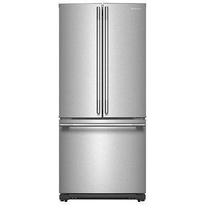 Kitchenaid 30" 19.7 Cu. Ft. French Door Refrigerator with Water Dispenser (KRFF330SPS) - PrintShield Stainless
