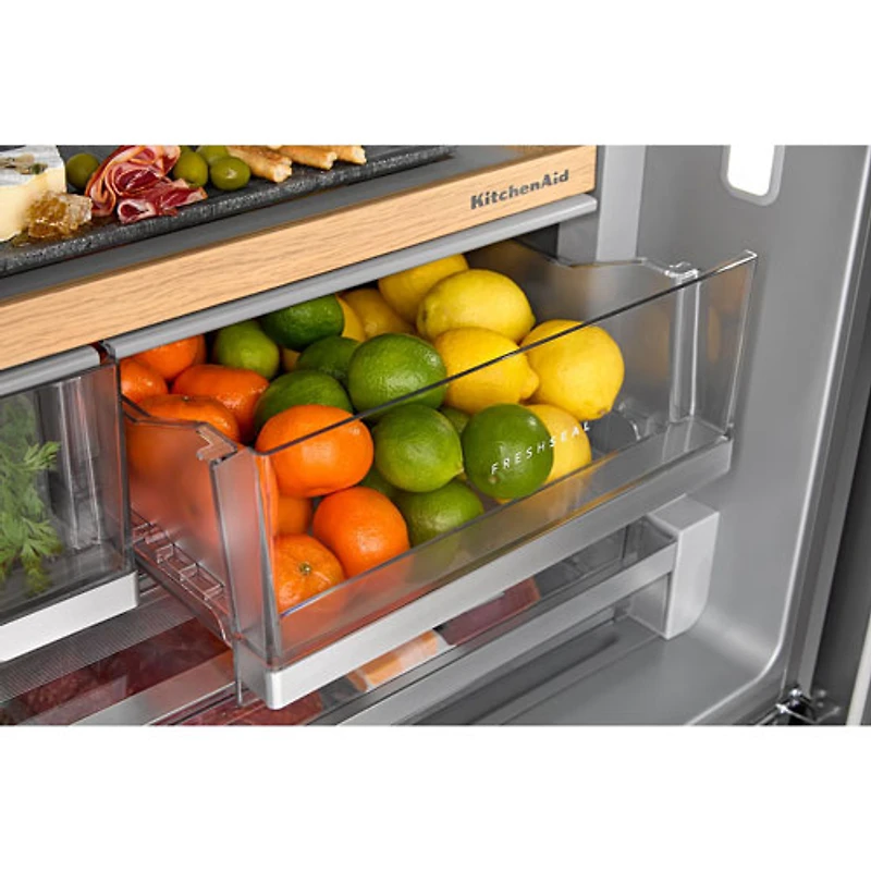 Kitchenaid 36" 30.5 Cu. Ft. French Door Refrigerator with Water Dispenser (KRFF336SPS) - PrintShield Stainless