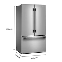Kitchenaid 36" 30.5 Cu. Ft. French Door Refrigerator with Water Dispenser (KRFF336SPS) - PrintShield Stainless