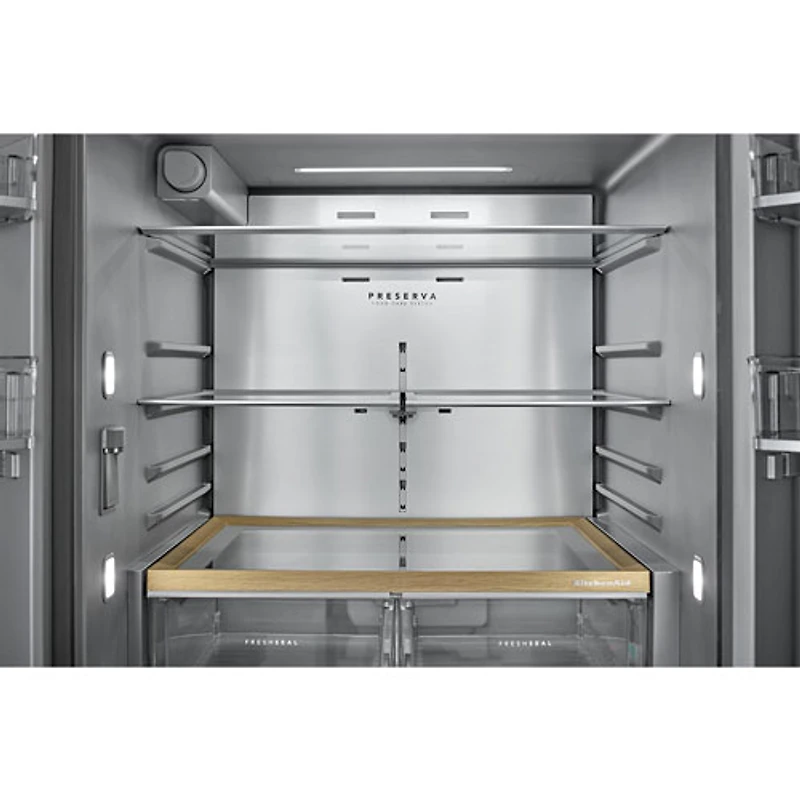 Kitchenaid 36" 30.5 Cu. Ft. French Door Refrigerator with Water Dispenser (KRFF336SPS) - PrintShield Stainless