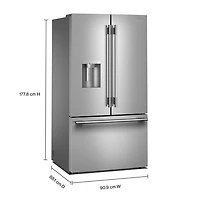 Kitchenaid 36" 30 Cu. Ft. French Door Refrigerator with Water Dispenser (KRFF436SPS) - PrintShield Stainless
