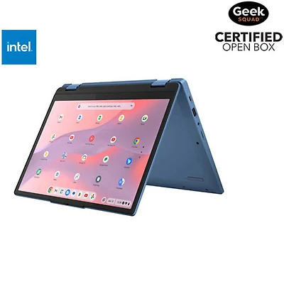 Open Box - Lenovo IdeaPad Flex 3i 12.2" Touchscreen Chromebook Laptop w/3 month of Google AI Pro - Blue(Intel N100/128GB eMMC/8GB RAM)