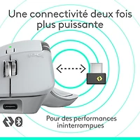 Souris optique Bluetooth MX Master 4 de Logitech avec retour haptique performant avancé - Gris pâle