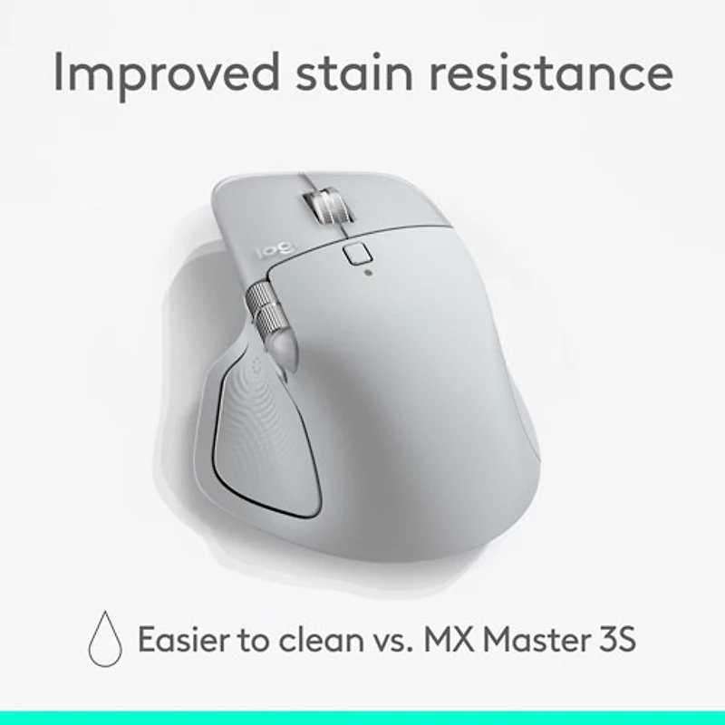 Souris optique Bluetooth MX Master 4 de Logitech avec retour haptique performant avancé - Gris pâle