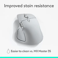 Souris optique Bluetooth MX Master 4 de Logitech avec retour haptique performant avancé - Gris pâle