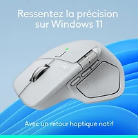 Souris optique Bluetooth MX Master 4 de Logitech avec retour haptique performant avancé - Gris pâle