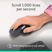 Souris optique Bluetooth MX Master 4 de Logitech avec retour haptique performant avancé - Gris pâle