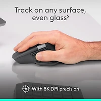 Souris optique Bluetooth MX Master 4 de Logitech avec retour haptique performant avancé - Gris pâle