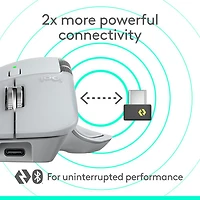Souris optique Bluetooth MX Master 4 de Logitech avec retour haptique performant avancé - Gris pâle