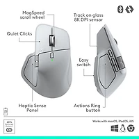 Logitech MX Master 4 Bluetooth Optical Mouse for Mac - White Silver - Only at Best Buy