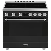 Smeg 36" 4.45 Cu. Ft. True Convection 5-Element Slide-In Induction Range (SPR36UIMAN) - Matte Black