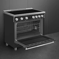 Smeg 36" 4.45 Cu. Ft. True Convection 5-Element Slide-In Induction Range (SPR36UIMAN) - Matte Black